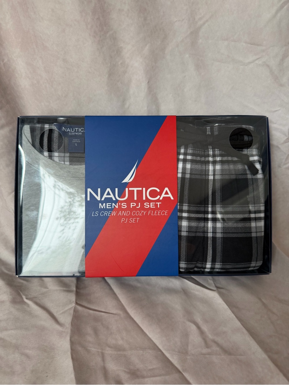 Nautica Sleepwear Set - White, Black & Gray Plaid